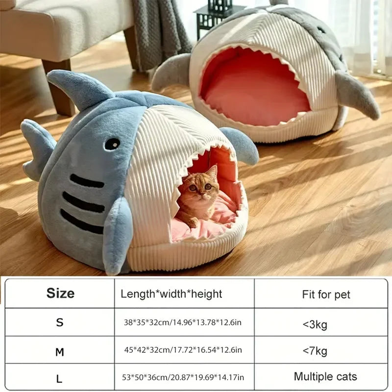 Shark Cat Cave Bed