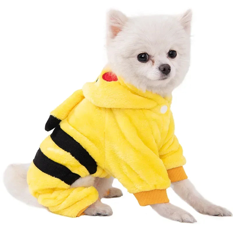 Macacão Pet Quentinho para Cachorros Pequenos e Médios