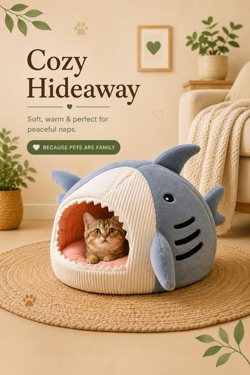 Shark Cat Cave Bed